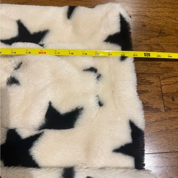 Popsugar Star Patterned Faux Fur Collared Coat XXL EUC - Picture 11 of 11